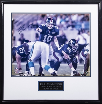 Eli Manning Signed and Framed to 26x26" 2004 #1 Pick Collage (Steiner)